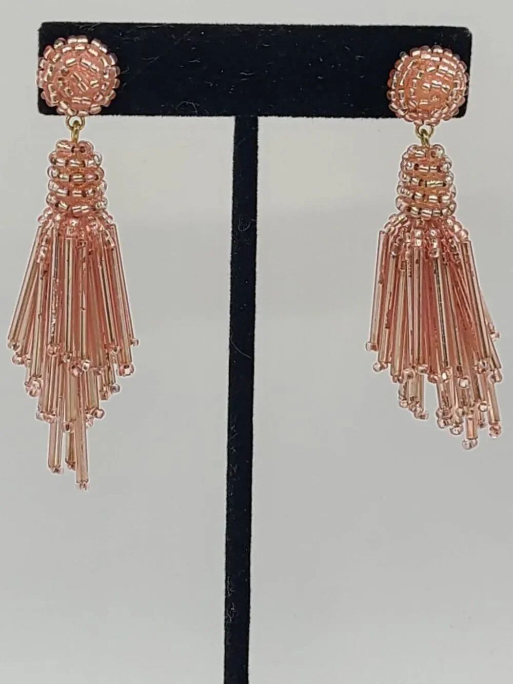 J Crew Pink Beaded Drop Earrings